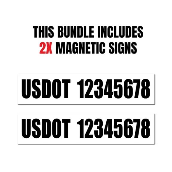 2-Pack 18"X4" Custom Usdot Number Magnets - Us Dot Compliance Essential Usa Made