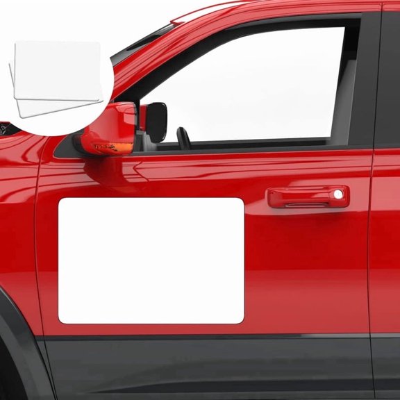 2 Pack 18" x 12" Blank Car Door Magnet Sticker, Rounded Corners Magnetic Vehicle Sign, Perfect Magnet for Car to DIY Advertise Business and Cover Company Logo, Personalized Magnet Decal(White)