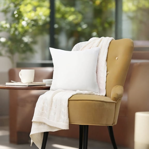 2-Pack 18"x18" White Pillow Inserts 250GSM Polyester Filling 300-Count Satin Fabric for Sofa Bed Outdoor