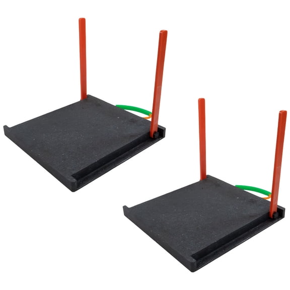 2 Pack 18"x18"x1.5" HDPE Outrigger Pad with Pivoting Safety Guard Rail for Crane Tow Truck RV & Utility Vehicles Heavy Duty Non-Slip Jack Pad with Rope Handle 55,000 lbs WLL