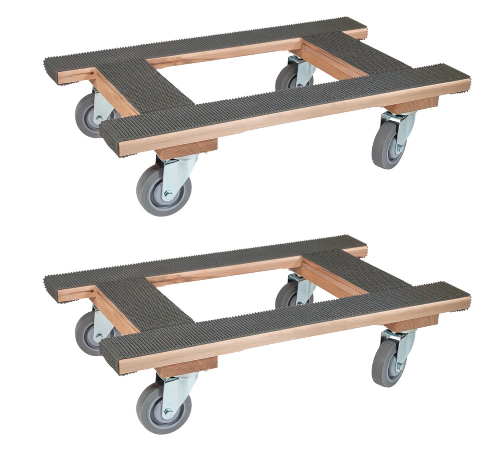 2 Pack 18"x30" H Shape Moving Dolly with Non Marking Wheels - 1000 lbs Capacity Heavy Duty Furniture Dolly with 4" Casters & Rubber belting