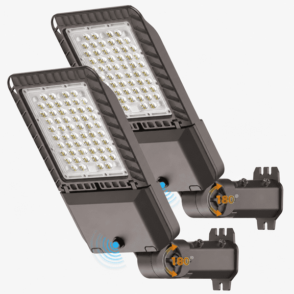 2 Pack 180W LED Parking Lot Light 45000LM 6000K Dusk to Dawn Photocell Outdoor Street Light IP65 Waterproof 120° Beam Angle AC100-277V 60000hrs Lifespan