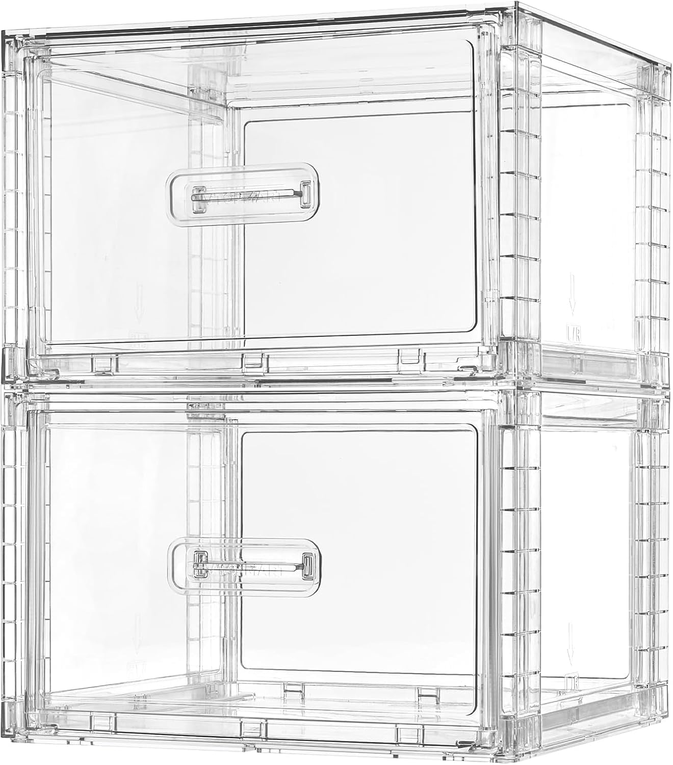 2 Pack 18QT Clear Stackable Storage Drawers,Easily Assemble Closet ...
