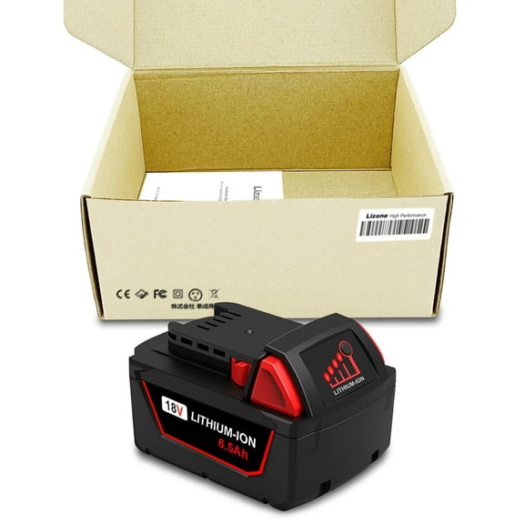 2 Pack 18V 6.5Ah 48-11-1860 18V Extended Capacity Battery Replacement for Milwaukee 18V M18 Battery 5.0Ah 6.0Ah 4.0Ah 48-11-1865 48-11-1862 48-11-1850 48-11-1850 48-11-1840