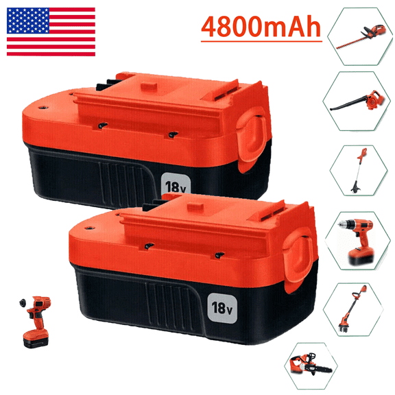 2 Pack 18V for Black and Decker HPB18 18 Volt 4.8Ah Battery HPB18-OPE 244760-00A