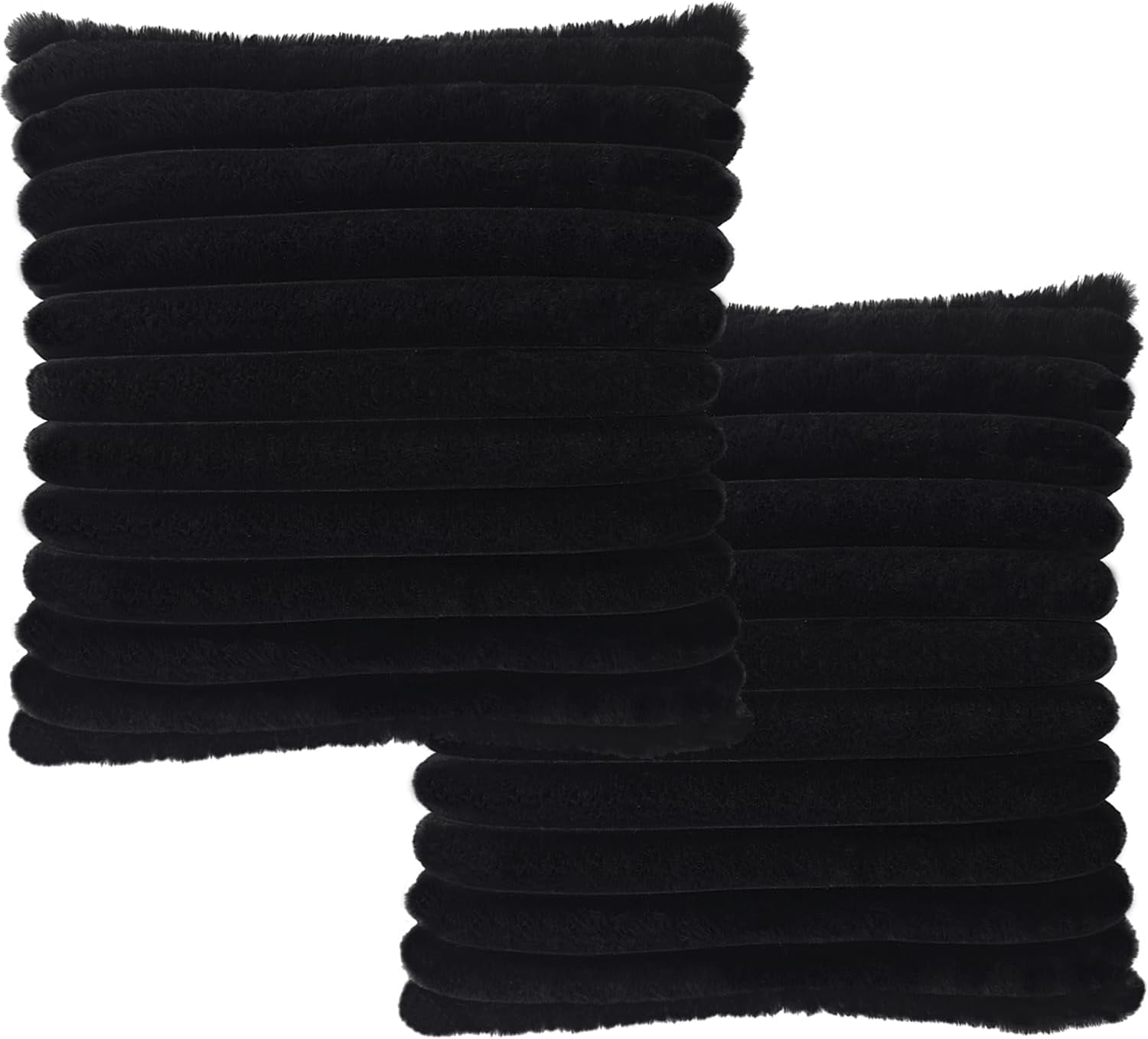 2 Pack 18x18 Pillow Cover Velvet Covers Faux Fur Square Throw Covers ...
