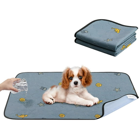 2-Pack 18x24 Inch Super Absorbent Reusable Dog Pads with Non-Slip Straps | Washable Leak-Proof Pet Training Pads for Floors Sofas Crates & Cars