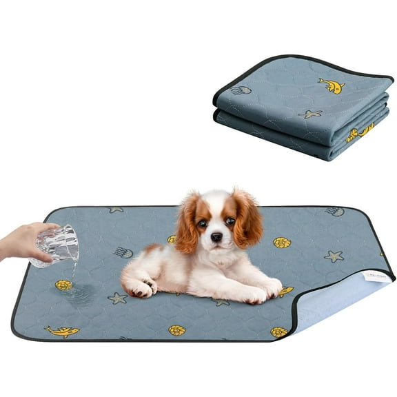 2-Pack 18x24 Inch Super Absorbent Reusable Dog Pads with Non-Slip Straps | Washable Leak-Proof Pet Training Pads for Floors Sofas Crates & Cars