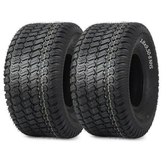 (2 Pack) 18x9.50-8 Lawn Mower Tire, 18x9.5-8 Lawn Tractor Tire, 18x9.5-8 for Riding Lawnmowers, 4 Ply, Turf-S Pattern