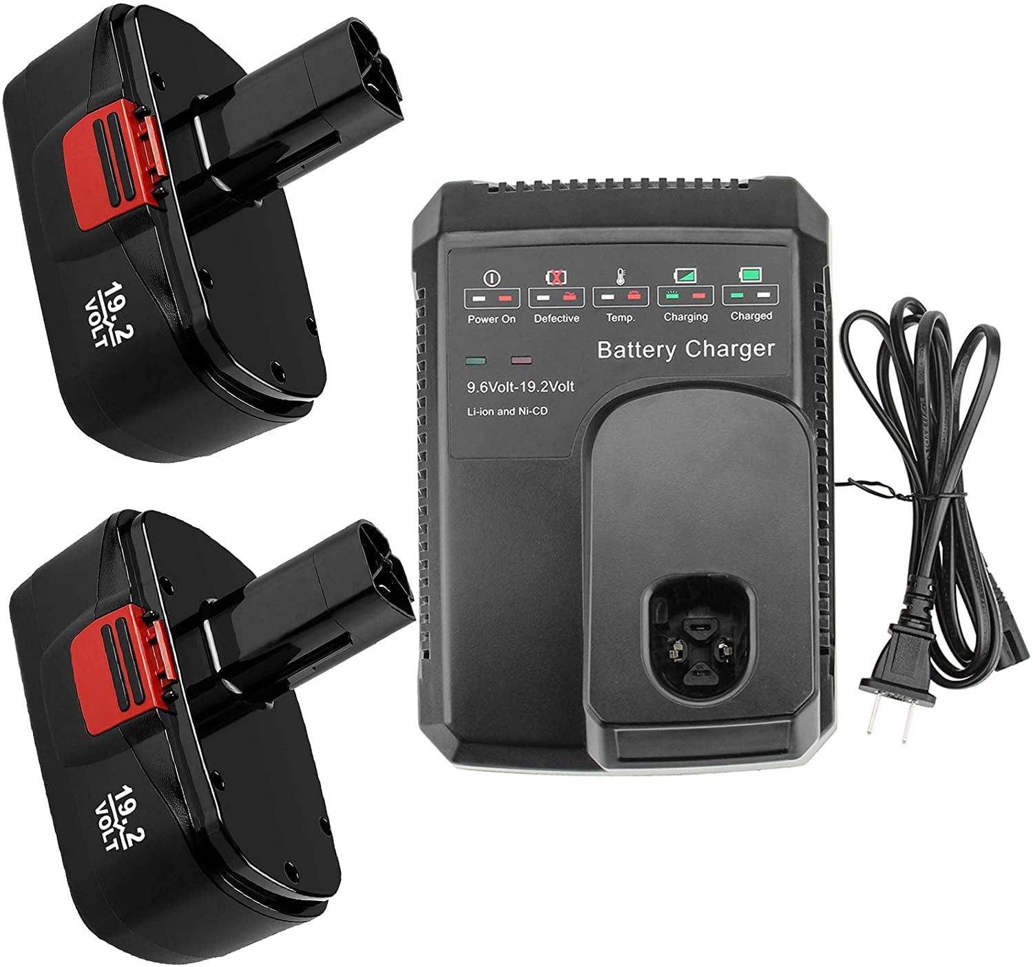 2 Pack 19.2V Ni-Mh C3 Replacement Battery with Charger, Compatible 