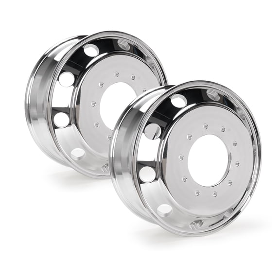 2-Pack 19.5" x 6" Alloy Wheel Rim for Dodge Ram 4500/ 5500, 10-Lug Polished Silver Replacement Rim 763297