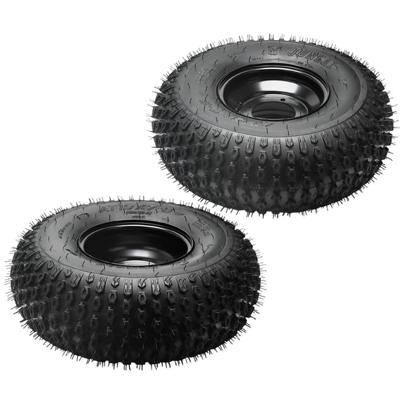 2 Pack 19x7-8 19x7x8 Tubeless Off-Road ATV Tire with Iron Rim, Fits 19x7.00-8 180/80-8, 4PR Quad Go Kart Tire Wheel with 4 Bolt 110mm Pattern for Mini Bike 4 Wheeler Lawn Mower Tractor