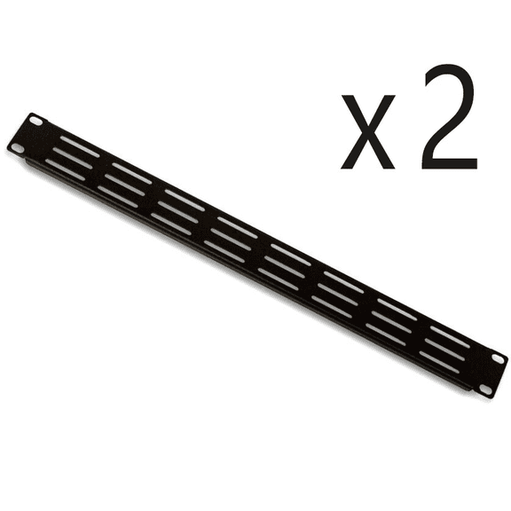 2-Pack 1U Vented Blank Rack Panel, Black 19-Inch Server Rack Mount Spacer