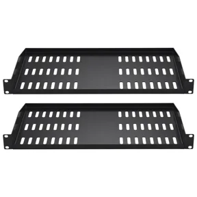 2-Pack 1U Vented Server Rack Shelf - 10 Inch (254mm) Depth Rack Mount Tray for Equipment Storage