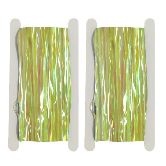 2 Pack 1x 3 M Tinsel Foil Fringe Curtains Backdrop, for Party Photo Booth Props Decoration