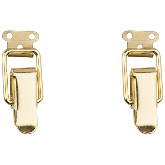 National Hardware Brass-Plated Steel Drawer Catch 0.99 inch in. 2.46 in. 2 pk