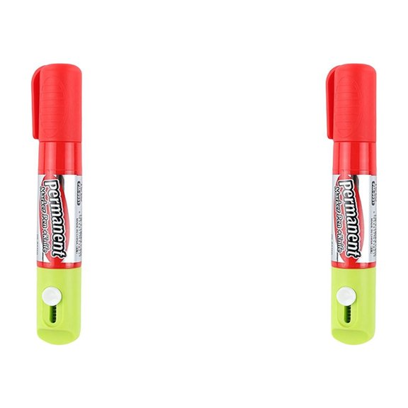 2 Pack 2 In 1 Thermal Ink Eraser Pen, TINGXIN Built In Box Cutter Marker, Shipping Supply, for Label Info Blotting, Package Privacy Cover and Receipt Text Removal, Red