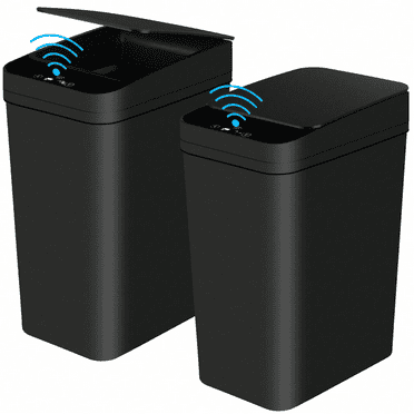 2 Pack 2.2 Gallon Bathroom Trash Cans With Lid Touchless Automatic Motion Sensor Small Slim Garbage Can, Smart Electric Narrow Waterproof Garbage Bin For Bedroom Office Kitchen,Kitchen,Bathroom,Home