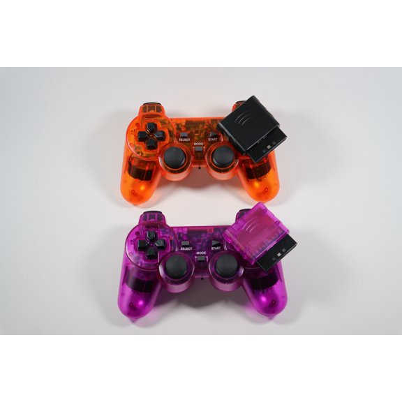 2-Pack 2.4G Wireless Controller Gamepad Dual Vibration Compatible For Playstation 2 PS2 PS1