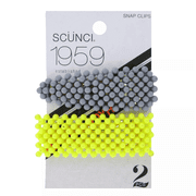 2 Pack 2.5 in Hair Snap Clips, Stylish, Vibrant Hair Accessories for All Day Hold, Flyaway Control, Securing Small Sections, Perfect for Everyday Hairstyles, Creative Looks, Yellow, Gray