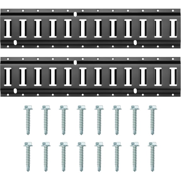 2 Pack 2' E-Track Rails with Screws, Heavy Duty Steel E Track Tie Downs for Cargo Securement, Heavy Loads Up to 2,000lbs, Ideal for , , , Warehouses, Garages (2FT, 2 Pack)