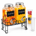 2-Pack 2 Gallon Beverage Dispensers with Stand, Stainless Steel Spout ...