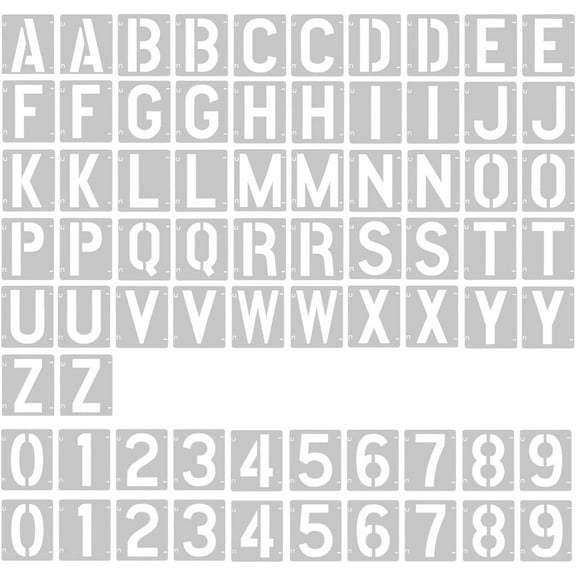 2 Pack - 2 Inch Letter Stencils Set, 72 Reusable Stencils for Painting On Wood, Metal, Walls, Fabric, Rocks with Interlocking, Perfect for Banners, Sign Making & DIY Art (2 inch)