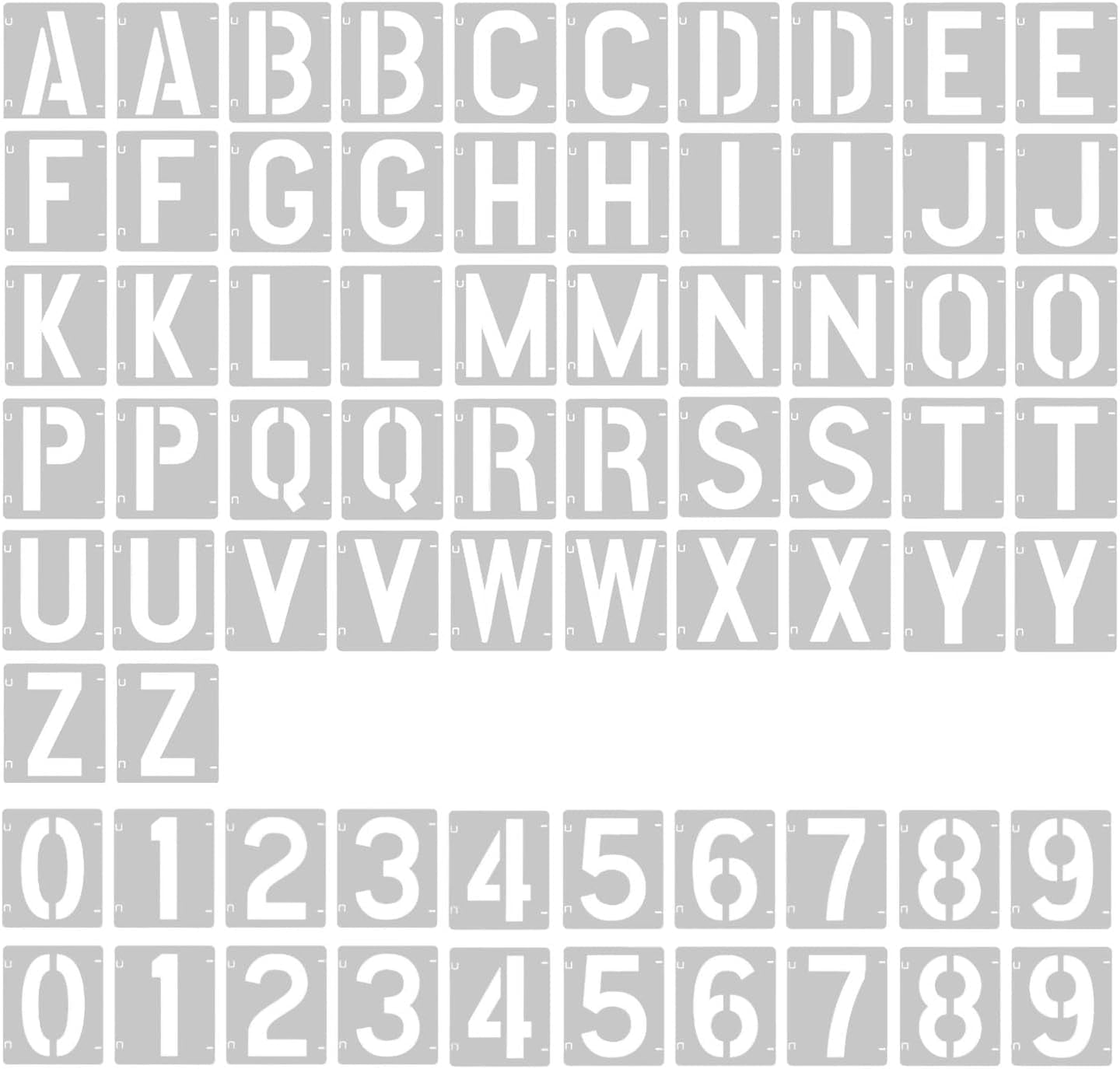 Hmmry, 2 Inch Letter Stencils Set, 72 Reusable Stencils, White