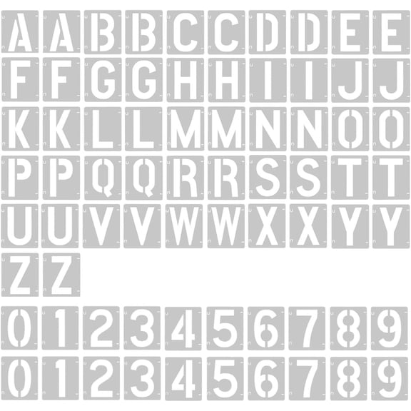 2 Pack - 2 Inch Letter Stencils Set, 72 Reusable Stencils for Painting On Wood, Metal, Walls, Fabric, Rocks with Interlocking, Perfect for Banners, Sign Making & DIY Art (2 inch)