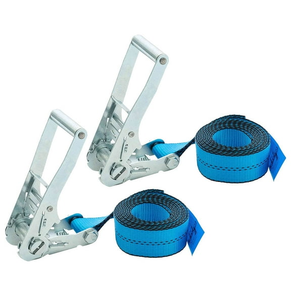 (2 Pack) 2 Inch x 10 Ft Endless Ratchet Straps - Heavy Duty Blue Ratchet Strap 3,333 lbs Working Load Limit - Endless Cargo Straps to Strap Down Pallets, Pipes, Boxes etc