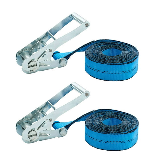 (2 Pack) 2 Inch x 20 Ft Endless Ratchet Straps - Heavy Duty Blue Ratchet Strap 3,333 lbs Working Load Limit - Endless Cargo Straps to Strap Down Pallets, Pipes, Boxes etc