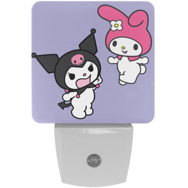 [2 Pack] 2Pin Plug into Wall My Melody and Kuromi Square LED Night