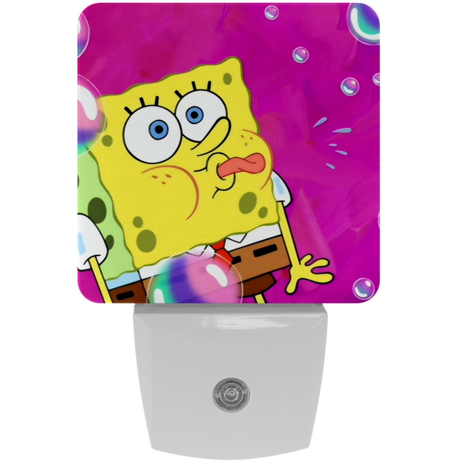 [2 Pack] 2Pin Plug into Wall SpongeBob SquarePants Square LED Night