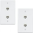 2 Pack 2 Port Wall Plate, Cat6 Female to Female Wall Jack RJ45 Inline Coupler Wall