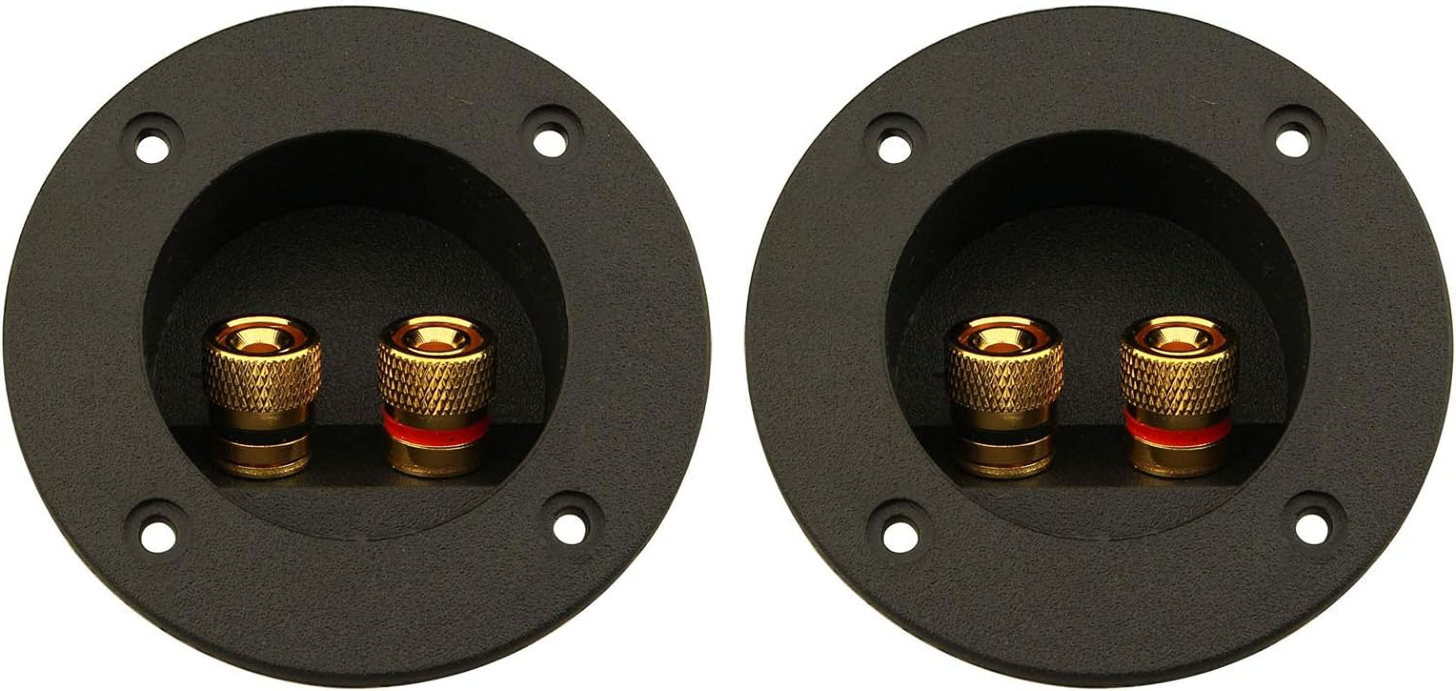2 Pack 2 Way Speaker Terminals For Car And Home - Round Spring Loaded ...
