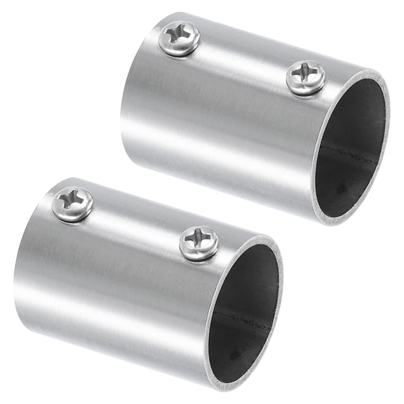 2 Pack 2-Way Straight Pipe Fitting Connector 40mm Length Fit 1" OD Pipe