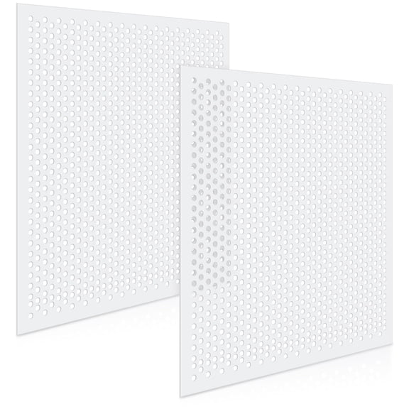 2 Pack 2' X Plastic Perforated Tiles With 3/8" Holes 24" White Drop Ceiling Grid Covers