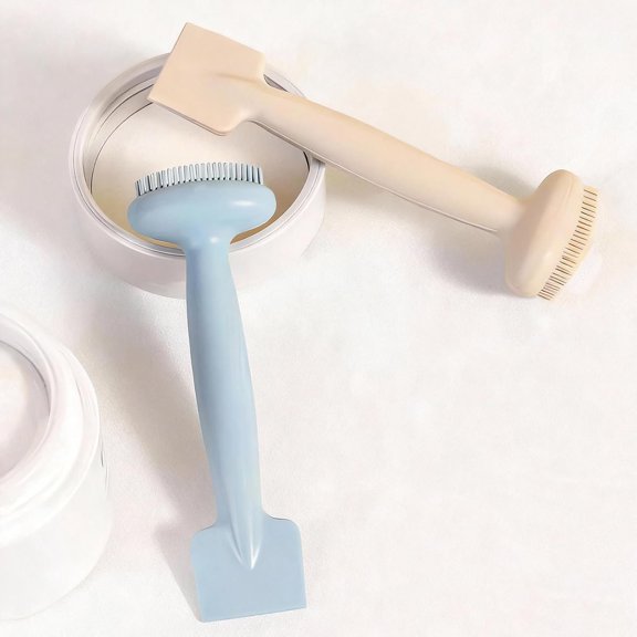 2 Pack ,2 in 1 Facial Cleansing Brush & Mask Applicator, Exfoliator Facial Brush for (Dusty Blue and )