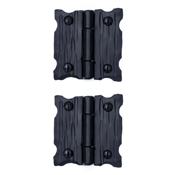 2 Pack 2 inch Decorative Hinges Black Wrought Iron Hinges Decorative Hinges Small Flush Mount Western Style Hinges Vintage Furniture Hardware The Farmhouse Series by Borderland Rustic Hardware