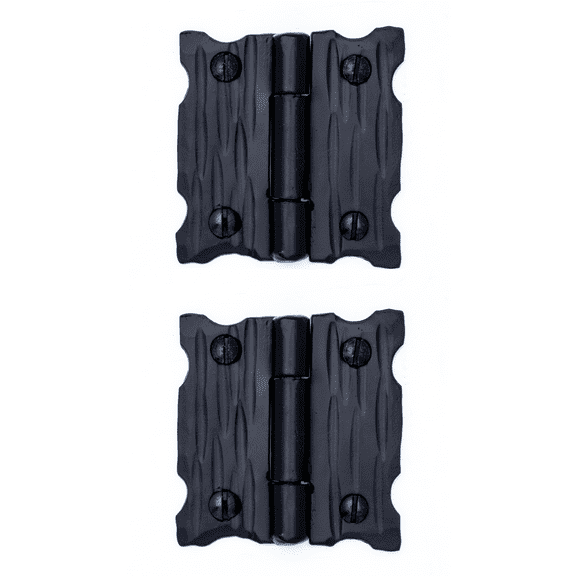 2 Pack 2 inch Decorative Hinges Black Wrought Iron Hinges Decorative Hinges Small Flush Mount Western Style Hinges Vintage Furniture Hardware The Farmhouse Series by Borderland Rustic Hardware