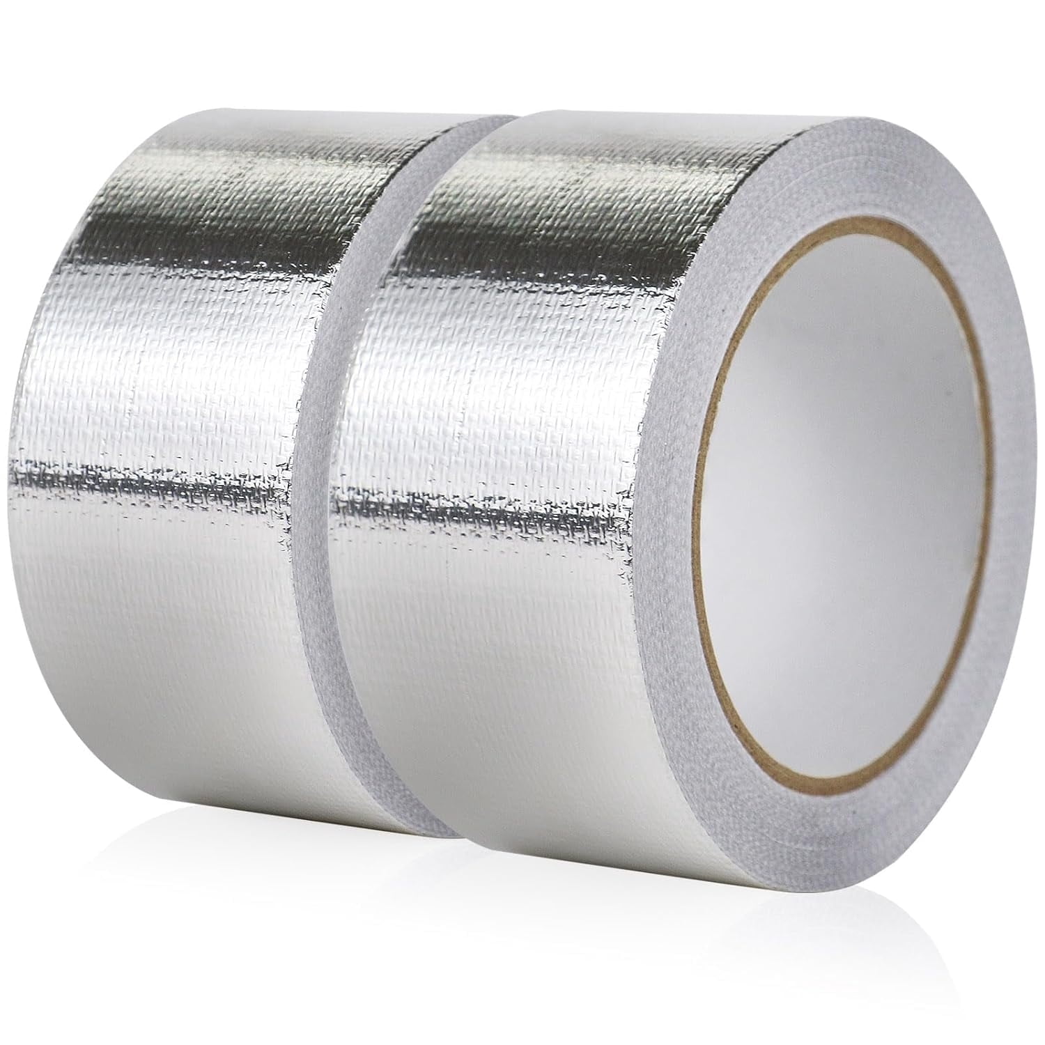 2 Pack 2 inch Glass Fibre Aluminium Foil Adhesive Tape High Temp Resistant Adhesive Tape Waterproof Duct Insulation Tape for Metal Repair Pipe Sealing & Craft Use,65 ft/Roll,Topboutique