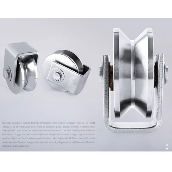 2 Pack 2" inch Sliding Gate Roller 304 SS V Groove Type Wheel Track Rail Bracket