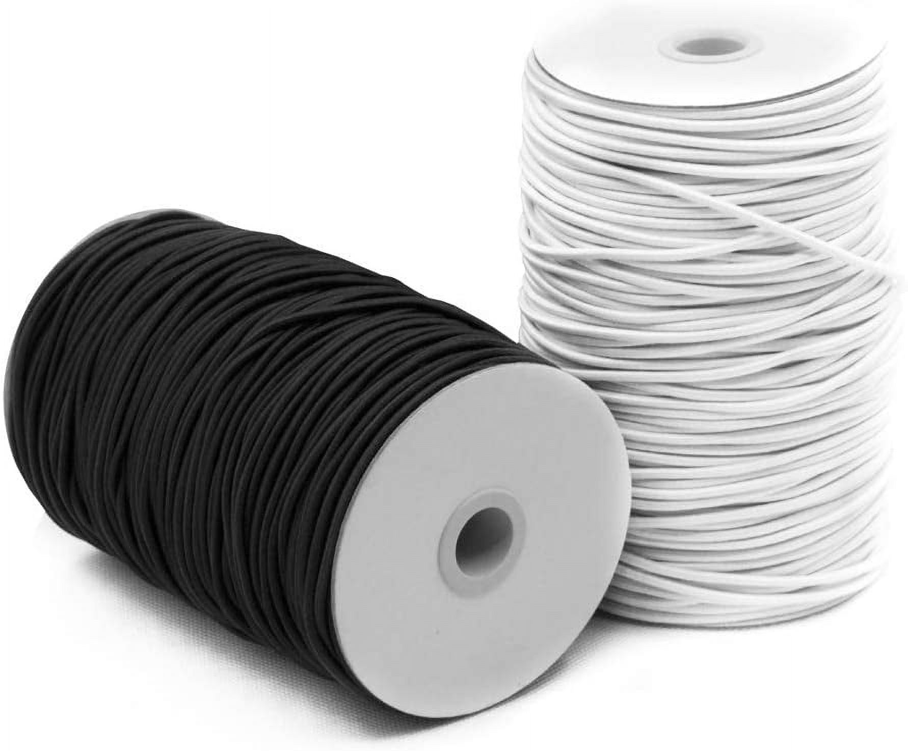 2 Pack 2 mm 5/64 Inch Elastic Cord Stretch String, SourceTon Elastic  Beading Cord (Black & White, 55 Yard), Great for Crafts, Hair Ties and Home  Uses 