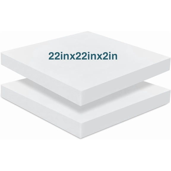 2 Pack 2" x 26" x 26" Upholstery High Density Foam Cushion Replacement Square Cut to Size Foam Couch for Chair Couches Padding Shipping Packing DIY Cosplay Projects(White)