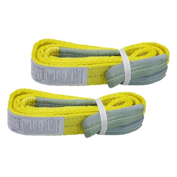 2 Pack 2x 6FT Lift Sling Straps, 2 Ply Polyester Rigging Straps, 6200LBS Load Capacity Flat Eye-Eye Web Sling for Hoist, Tree Stumps, Heavy Duty