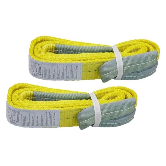 2 Pack 2x 6FT Lift Sling Straps, 2 Ply Polyester Rigging Straps, 6200LBS Load Capacity Flat Eye-Eye Web Sling for Hoist, Tree Stumps, Heavy Duty
