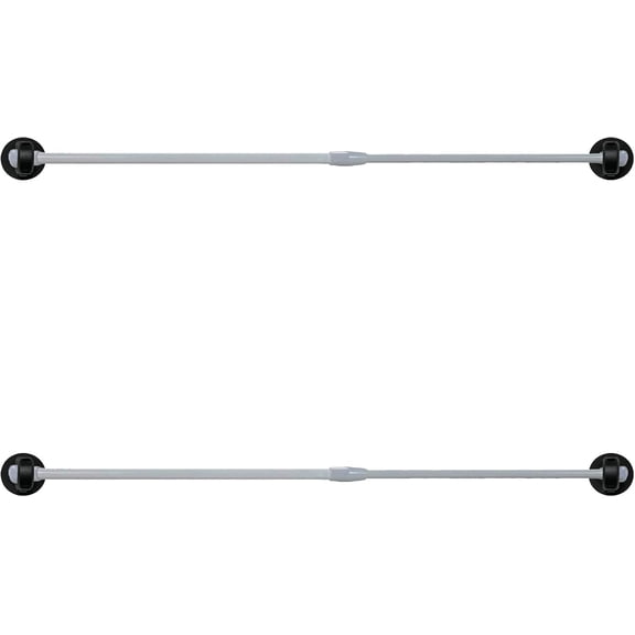 2 Pack 20-36 inch Magnetic Tension Curtain Rods for Metal Door,Magnetic Window Caf, French Door Sash Rod with magnet Brackets,Adjustable Spring No Drilling, White