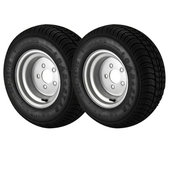 Kenda Loadstar Utility Trailer Tire 20.5X8.00-10 LRC on 5 Bolt Silver Wheel, 2 Pack