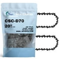 thumbnail image 1 of 2-Pack 20" Full Chisel Chainsaw Chain D70 Replacement for Craftsman 358.35098 Chainsaws - (20 inch, 3/8" Pitch, 0.050" Gauge, 70 Drive Links), 1 of 8