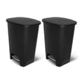 thumbnail image 1 of 2 Pack 20 Gal Trash Can - Plastic Kitchen Waste Bin with Odor Protection of Lid - Hands Free with Step On Foot Pedal and Garbage Bag Rings, Black, 1 of 6